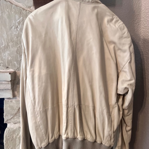 MICHAEL HOBAN X NORTH BEACH WHITE LEATHER JACKET - Picture 4 of 4